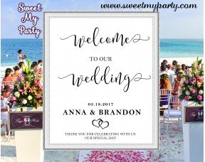 Wedding welcome sign,Rustic wedding welcome sign, (023w)
